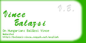 vince balazsi business card