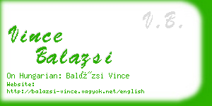 vince balazsi business card